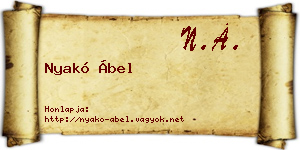 Nyakó Ábel névjegykártya